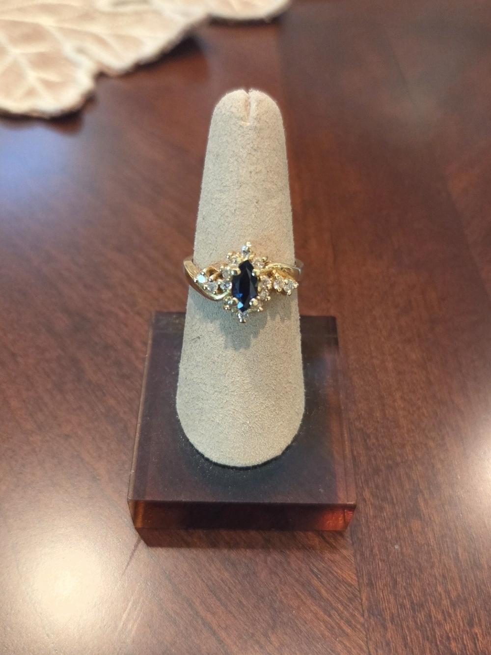14K Sapphire And Diamond Gold
